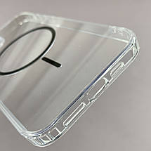 Чохол для iPhone 12 Pro Max прозорий чохол із чорним MagSafe на айфон 12 про макс w01k, фото 3