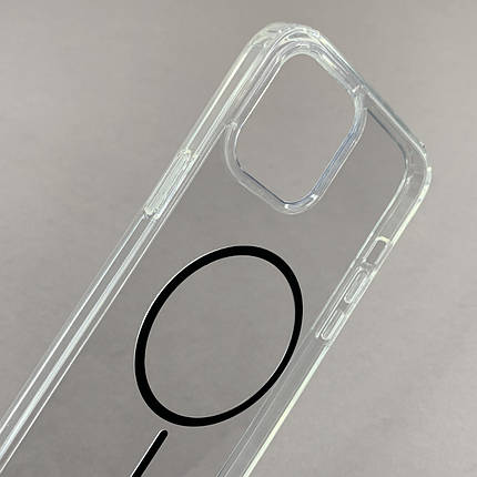 Чохол для iPhone 12 Pro Max прозорий чохол із чорним MagSafe на айфон 12 про макс w01k, фото 2