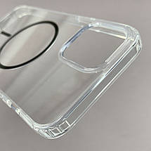 Чохол для iPhone 12 Pro Max прозорий чохол із чорним MagSafe на айфон 12 про макс w01k, фото 4