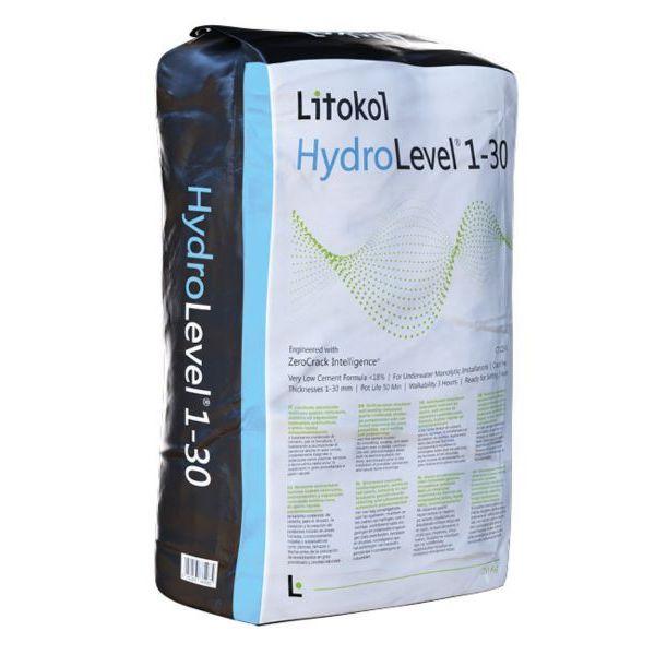 Полімерна самовирівнювальна суміш Litokol HydroLevel 1-30 20 кг для підлог, стін, терас, басейнів, фото 1