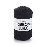 YarnArt RIBBON LUREX (Ріббон Люрекс) №722 чорний (Пряжа з люрексом, нитки для в'язання)