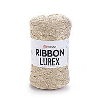 YarnArt RIBBON LUREX (Ріббон Люрекс) №724 пісочний (Пряжа з люрексом, нитки для в'язання)