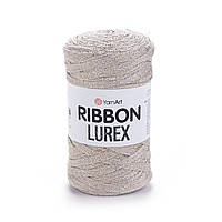 YarnArt RIBBON LUREX (Ріббон Люрекс) №725 пісочний (Пряжа з люрексом, нитки для в'язання)