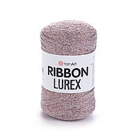 YarnArt RIBBON LUREX (Ріббон Люрекс) №727 біло-червоний (Пряжа з люрексом, нитки для в'язання)