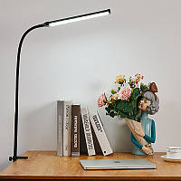 Настільна LED-лампа M-006 світлодіодна гнучка затискна з поворотним кронштейном Black, фото 2