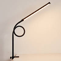 Настільна LED-лампа M-006 світлодіодна гнучка затискна з поворотним кронштейном Black, фото 9