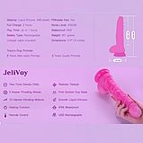 Фалоімітатор телескопічний з підігрівом 23 см, вібратор фалос пульсатор на пульті, інтимні іграшки для жінок Рожевий, фото 2