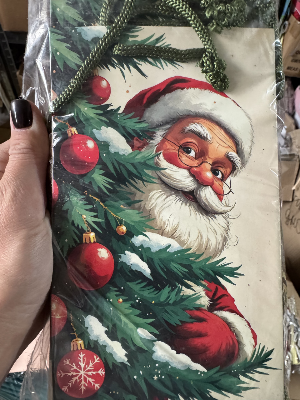 Новорічний пакет Малий 11*18*5 см Санта, фото 1