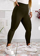 Утеплені легінси зі штрипками (р.L,XL-2XL,2XL-3XL), фото 2