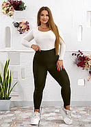 Утеплені легінси зі штрипками (р.L,XL-2XL,2XL-3XL), фото 6