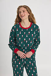 Піжама жіноча НОВОРІЧНА ELLEN на підчосі штани, кофта HAPPY SEASON 0782/13/02