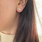 Срібні сережки-пусети у формі метеликів «Пелюстки вітру» проба 925, фото 5