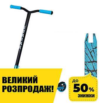 Дитячий трюковий самокат (колеса PU 110 мм, алюм+сталь) iTrike SR 2-066-6-BL Чорно-блакитний