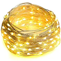 Сонячна садова гірлянда 200x світлодіодний декоративний дріт 22 м 2700K теплий, фото 2