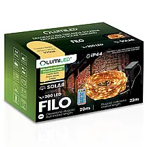 Сонячна садова гірлянда 200x світлодіодний декоративний дріт 22 м 2700K теплий, фото 3