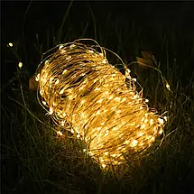 Сонячна садова гірлянда 200x світлодіодний декоративний дріт 22 м 2700K теплий, фото 5