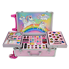 Дитячий набір стиліста  FT2066 у валізі з косметикою та аксесуарами з дизайном Єдинорожки, фото 3