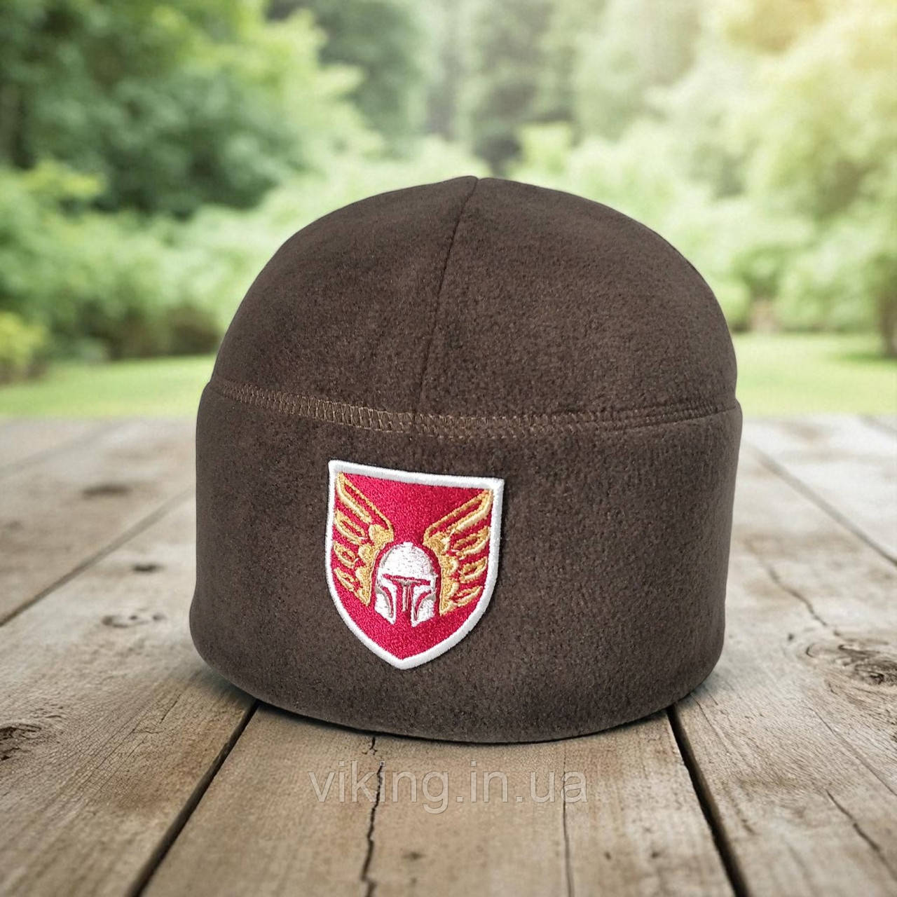 Шапка фліс 46 ОАэМБр (окрема аеромобільна бригада) Хакі, фото 1