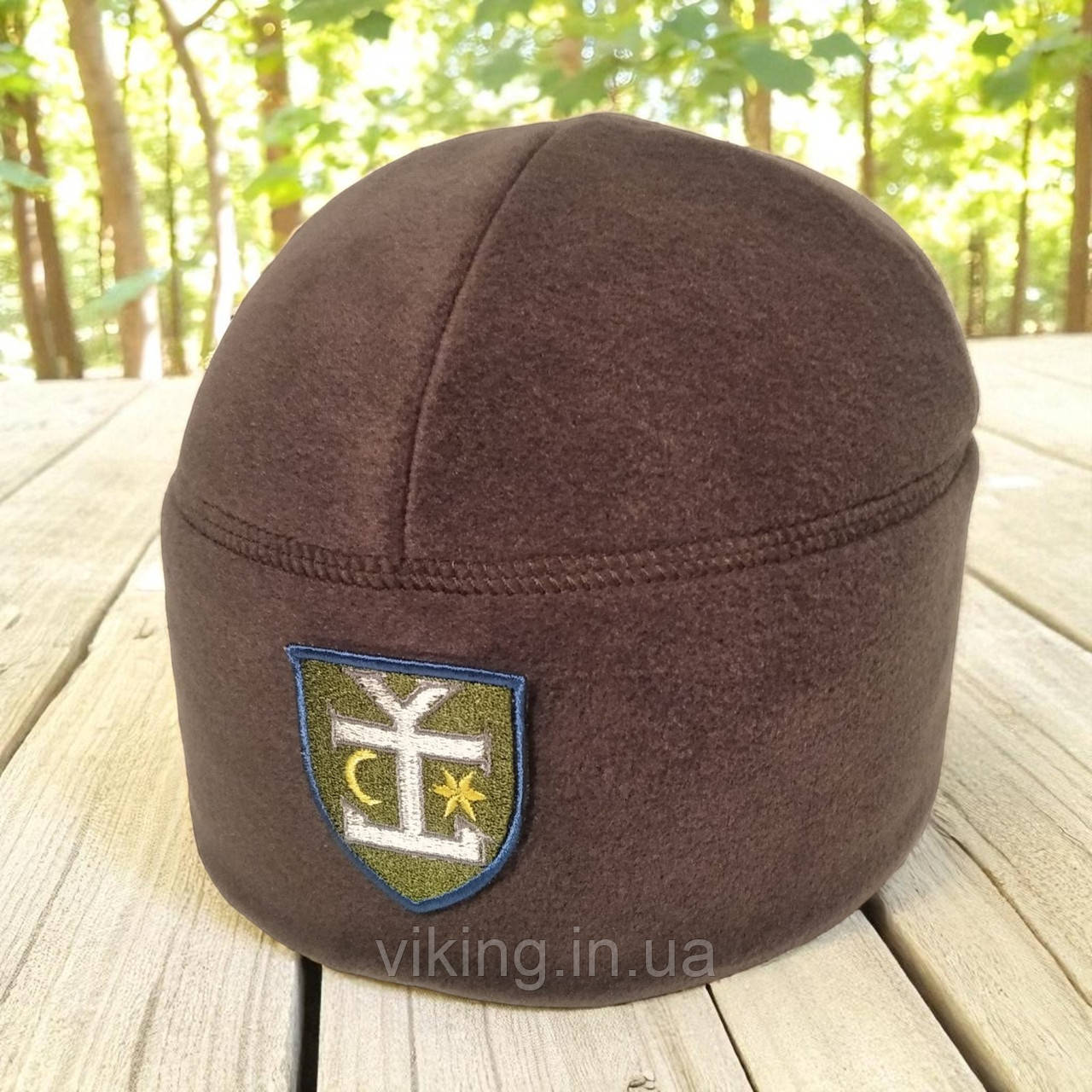 Шапка фліс 54 ОМБр (окрема механізована бригада) Хакі, фото 1