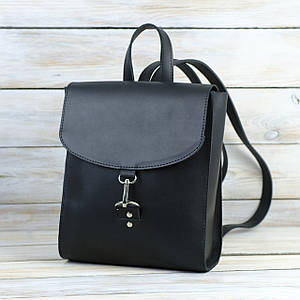 Жіночий рюкзак Венеція з натуральної шкіри колір Чорний, розмір міні