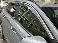 Ветровики с хромированным молдингом (4 шт, Niken) для Hyundai Kona 2023- гг