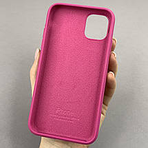 Чохол для iPhone 11 силікон кейс чохол із закритим низом на телефон айфон 11 малиновий h5p, фото 2