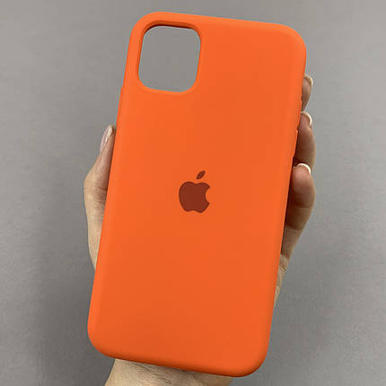 Чохол для iPhone 11 силікон кейс чохол із закритим низом на телефон айфон 11 помаранчевий h5p, фото 1