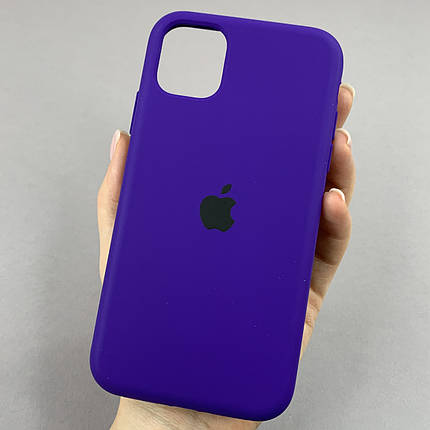 Чохол для iPhone 11 силікон кейс чохол із закритим низом на телефон айфон 11 темно-фіолетовий h5p, фото 1