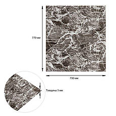 Самоклеюча 3D панель Камінь сіра рвана цегла | 700×770×3 мм | декоративна стінова панель | водостійка | легкий монтаж | PREMIUM, фото 3