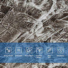 Самоклеюча 3D панель Камінь сіра рвана цегла | 700×770×3 мм | декоративна стінова панель | водостійка | легкий монтаж | PREMIUM, фото 4