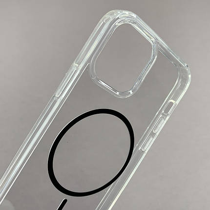 Чохол для iPhone 12 Pro прозорий чохол із чорним MagSafe на айфон 12 про w01k, фото 2