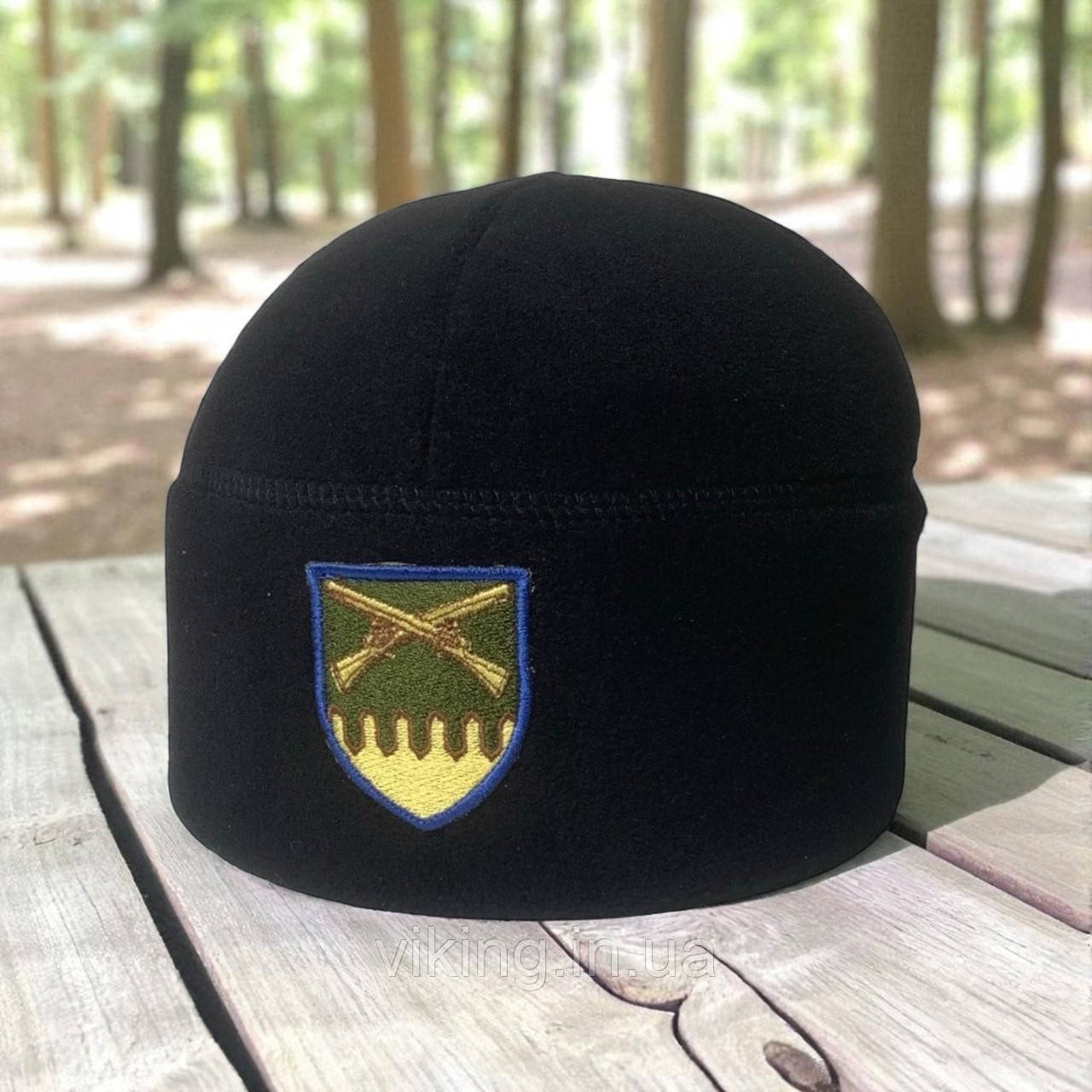 Шапка фліс 92 ОМБр (окрема механізована бригада) Чорна, фото 1