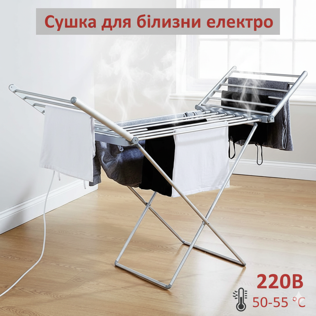 Сушка для одягу електрична Rainberg EA-0149 Електричні сушарки для білизни Сушка для речей електро, фото 1