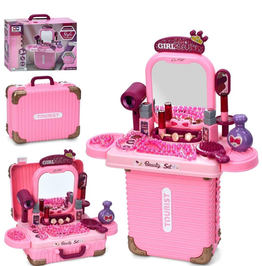 Трюмо 3в1 з аксесуарами іграшковий косметичний столик для маленьких модниць