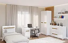 Шафа Б'янко 2Д(90) 2200х900х570мм білий глянець Світ меблів, фото 3