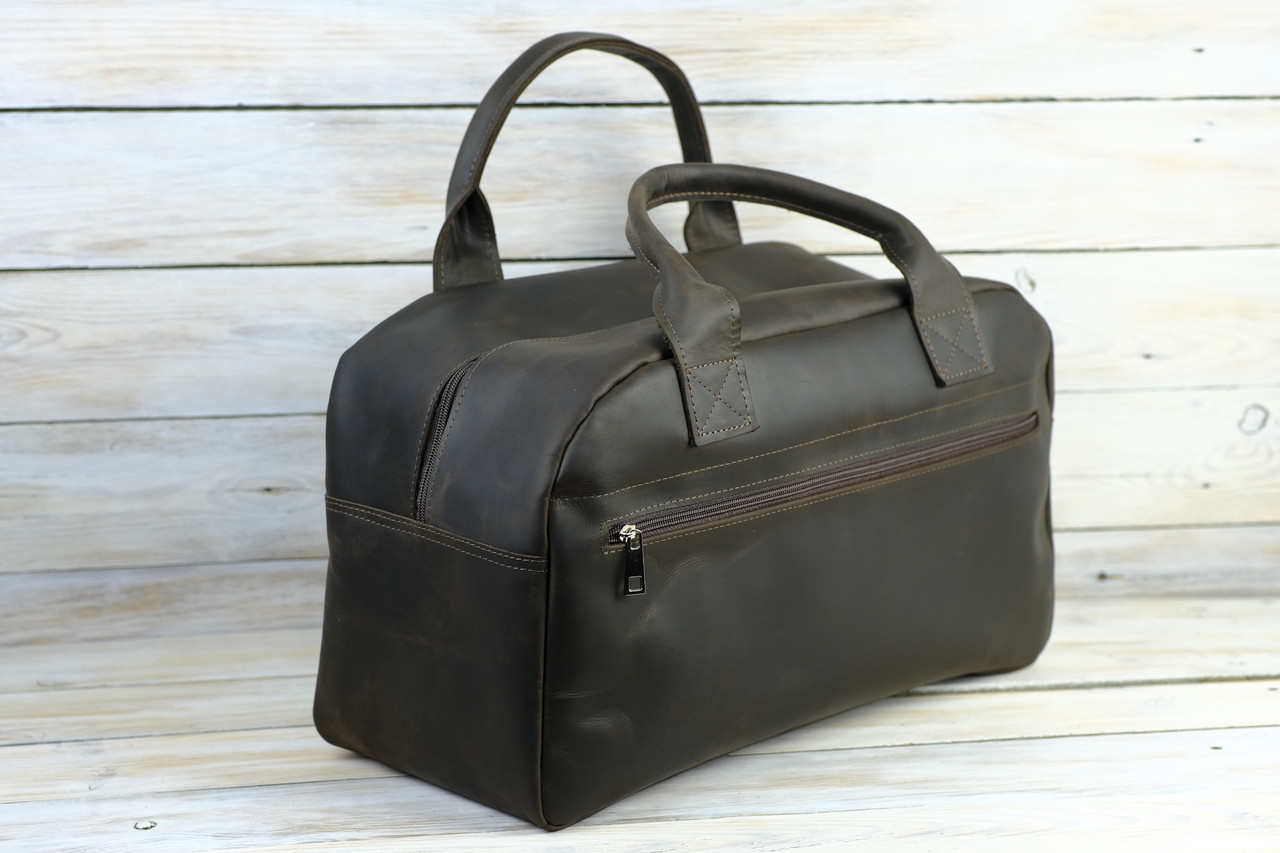 Сумка Travel дизайн №82 з натуральної шкіри колір Шоколад