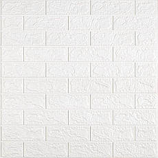 Самоклеюча 3D панель під білу цеглу | 19600×700×3 мм | рулон | водостійка | декоративна | легкий монтаж | PREMIUM, фото 2