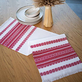 Тканий рушничок з червоним орнаментом (1,0 м. * 0,35 м.)