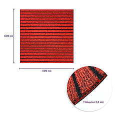 Самоклеюча плитка під ковролін | 600×600×4,5 мм | водостійка | бургунді | легкої монтаж | PREMIUM, фото 3