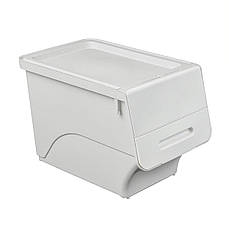 Контейнер для зберігання | 45.5×28.5×31 см | білий пластиковий | міцний та легкий | зручна ручка | PREMIUM