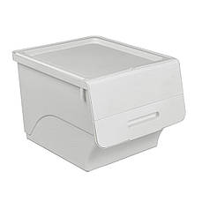 Контейнер для зберігання | 45.5×38×31 см | білий | пластиковий | міцний | зручна ручка | PREMIUM