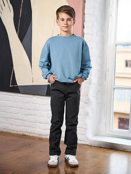 Штани для хлопчика підлітка теплі на флісовій підкладці чорні