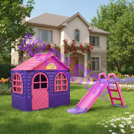 Детская площадка Doloni Base Small, детский домик + горка (BaseMM-1005), фото 1