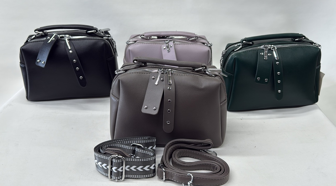 Сумка жіноча крос-боді на блискавці з довгим ремінцем зі штучної шкіри у різних кольорах Liza, фото 1