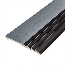 Рейка декоративна | 2900×160×11 мм | сіре дерево з чорним | самоклеюча | стильна | PREMIUM