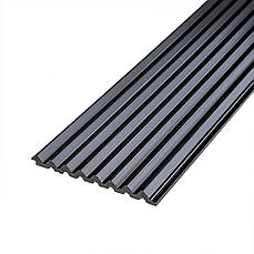 Декоративна рейка | 2900×120×11 мм | чорна | самоклеюча | дерев'яна текстура | стильний дизайн | PREMIUM