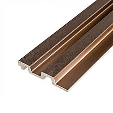 Декоративна рейка | 2900×120×20 мм | під коричневу шкіру з бронзою | самоклеюча | водостійка | декоративна | PREMIUM