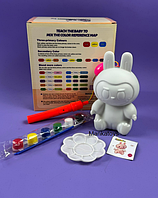 Розмальовка Лабуба скарбничка копілка, фарби з пензликом в комплекті FD888-38A/888-6 А