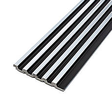 Рейка декоративна | 2900×120×12 мм | чорний зі сріблом | самоклеюча | стильна | PREMIUM