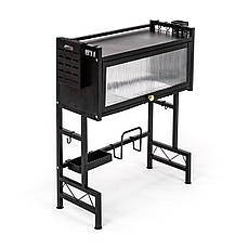 Полиця-органайзер для посуду над раковиною | 65х30х78 см | мобільна | нержавіюча сталь | чорна | для сушіння та зберігання |